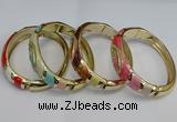 CEB123 16mm width gold plated alloy with enamel bangles wholesale