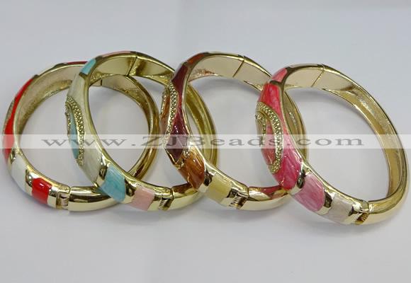 CEB123 16mm width gold plated alloy with enamel bangles wholesale