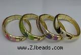 CEB124 16mm width gold plated alloy with enamel bangles wholesale