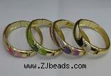 CEB124 16mm width gold plated alloy with enamel bangles wholesale