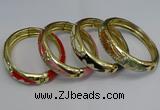 CEB132 16mm width gold plated alloy with enamel bangles wholesale