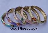 CEB14 5pcs 10mm width gold plated alloy with enamel bangles wholesale