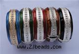 CEB17 5pcs 24.5mm width silver plated alloy with rhinestone & enamel bangle