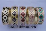 CEB18 5pcs 19mm width gold plated alloy with enamel bangles wholesale