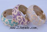 CEB27 5pcs 32mm width gold plated alloy with enamel bangles