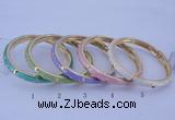 CEB29 5pcs 7mm width gold plated alloy with enamel bangles