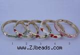 CEB30 5pcs 8mm width gold plated alloy with enamel bangles