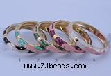 CEB32 5pcs 10mm width gold plated alloy with enamel bangles