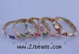 CEB34 5pcs 12mm width gold plated alloy with enamel rhinestone & bangles