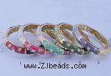 CEB37 5pcs 12mm width gold plated alloy with enamel rhinestone & bangles