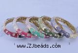 CEB37 5pcs 12mm width gold plated alloy with enamel rhinestone & bangles