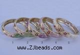 CEB38 5pcs 14mm width gold plated alloy with enamel rhinestone & bangles