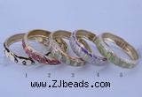 CEB41 5pcs 15mm width gold plated alloy with enamel rhinestone & bangles