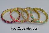 CEB52 7mm width gold plated alloy with enamel bangles wholesale