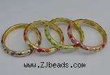 CEB53 7mm width gold plated alloy with enamel bangles wholesale