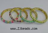 CEB54 7mm width gold plated alloy with enamel bangles wholesale