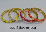 CEB57 7mm width gold plated alloy with enamel bangles wholesale