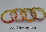 CEB58 9mm width gold plated alloy with enamel bangles wholesale