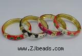 CEB60 9mm width gold plated alloy with enamel bangles wholesale