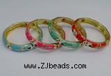 CEB62 9mm width gold plated alloy with enamel bangles wholesale