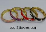 CEB63 9mm width gold plated alloy with enamel bangles wholesale