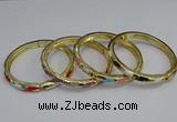 CEB72 6mm width gold plated alloy with enamel bangles wholesale