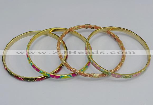 CEB76 5mm width gold plated alloy with enamel bangles wholesale