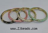 CEB77 5mm width gold plated alloy with enamel bangles wholesale