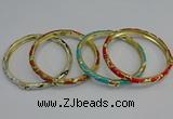 CEB78 5mm width gold plated alloy with enamel bangles wholesale