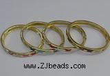 CEB83 7mm width gold plated alloy with enamel bangles wholesale