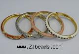 CEB87 7mm width gold plated alloy with enamel bangles wholesale
