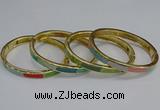 CEB88 7mm width gold plated alloy with enamel bangles wholesale