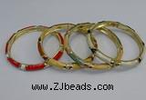 CEB90 8mm width gold plated alloy with enamel bangles wholesale