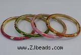 CEB91 6mm width gold plated alloy with enamel bangles wholesale