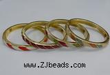 CEB93 7mm width gold plated alloy with enamel bangles wholesale