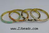 CEB95 6mm width gold plated alloy with enamel bangles wholesale