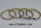 CEB96 6mm width gold plated alloy with enamel bangles wholesale