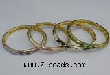 CEB97 6mm width gold plated alloy with enamel bangles wholesale