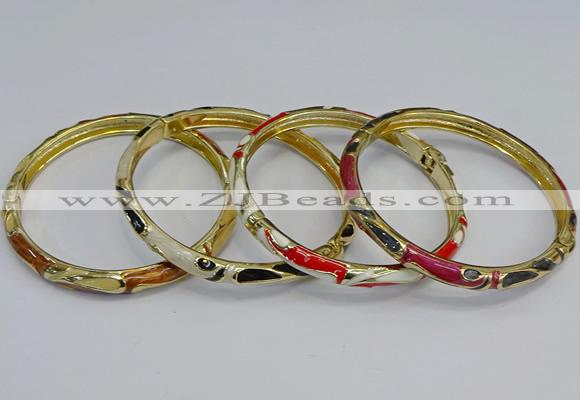 CEB98 6mm width gold plated alloy with enamel bangles wholesale