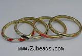 CEB99 6mm width gold plated alloy with enamel bangles wholesale