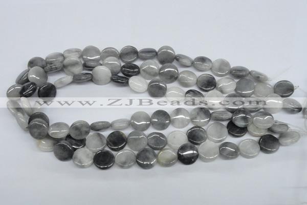 CEE202 15.5 inches 14mm flat round eagle eye jasper beads