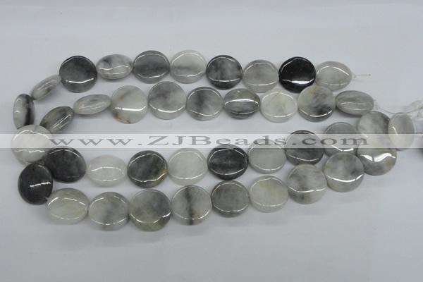 CEE203 15.5 inches 20mm flat round eagle eye jasper beads