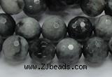 CEE22 15.5 inches 12mm faceted round eagle eye jasper beads wholesale