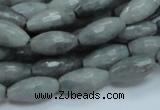 CEE27 15.5 inches 8*16mm faceted rice eagle eye jasper beads
