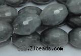 CEE30 15.5 inches 15*20mm faceted rice eagle eye jasper beads