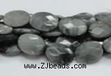 CEE52 15.5 inches 10*14mm faceted oval eagle eye jasper beads