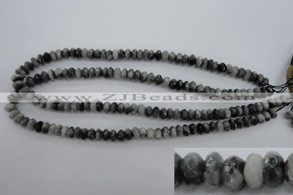 CEE67 15.5 inches 5*8mm faceted rondelle eagle eye jasper beads