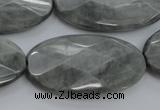 CEE85 15.5 inches 20*40mm faceted oval eagle eye jasper beads
