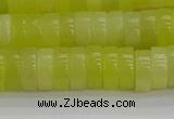 CEJ221 15.5 inches 3*8mm heishi lemon jade beads wholesale