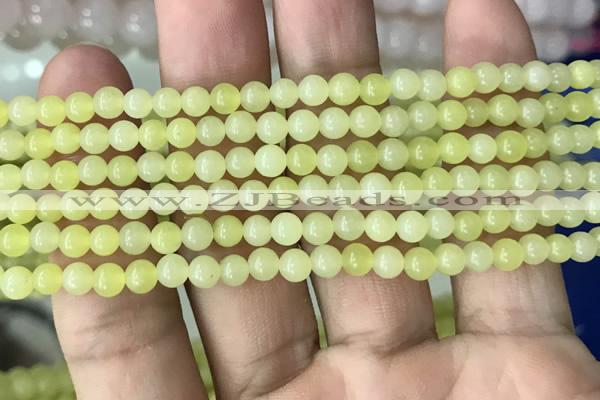 CEJ350 15.5 inches 4mm round lemon jade beads wholesale